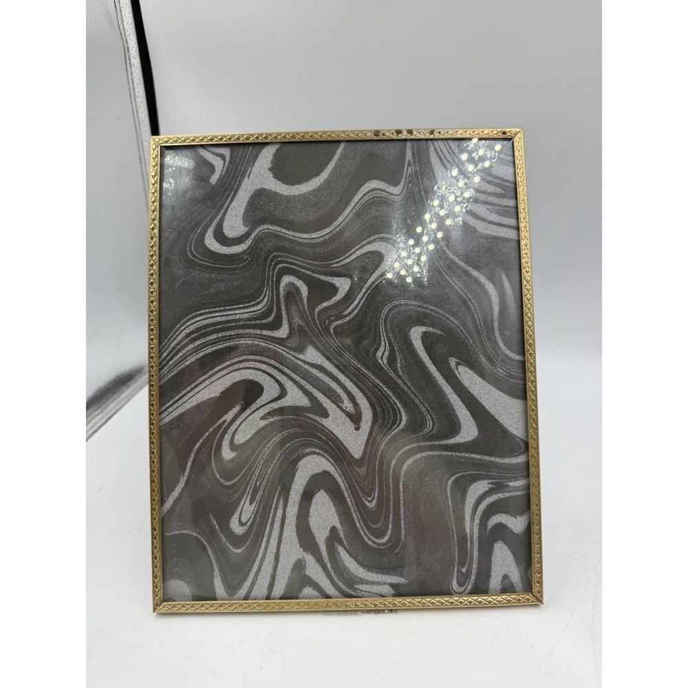 Vintage Gold-Tone Metal Photo Frame with Black Accent Easel Back 8x10